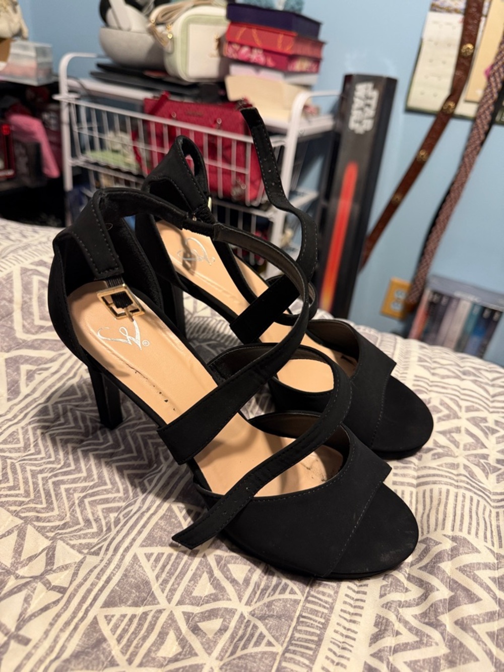 Windsor Black Strappy High Heel Sandals